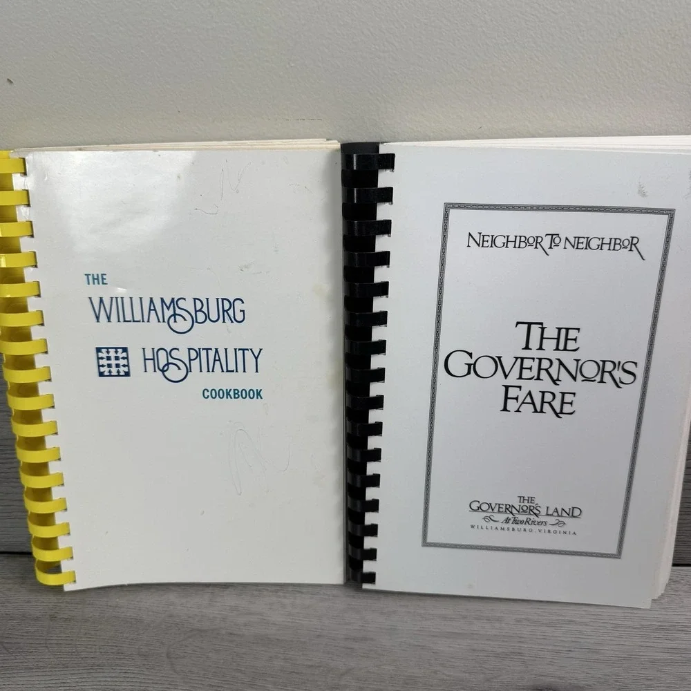 Williamsburg Hospitality & Neighbor To Neighbor Governor's Fare Lot 2 Cookbooks